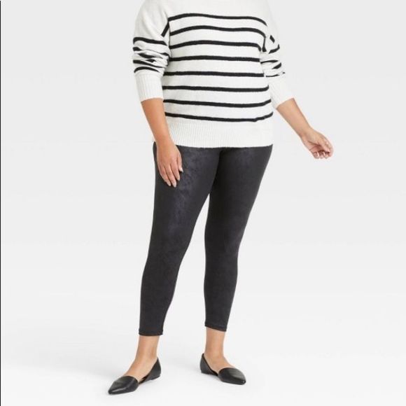 NWT. Ava & Viv high-waisted black leggings - Picture 1 of 3